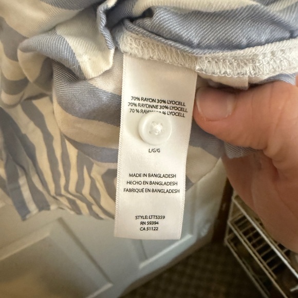 beachlunchlounge Blue & White Vertical Stripe Button-Down Shirt - Picture 4 of 4